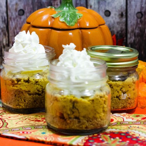Pumpkin Cheesecake in a mason jar