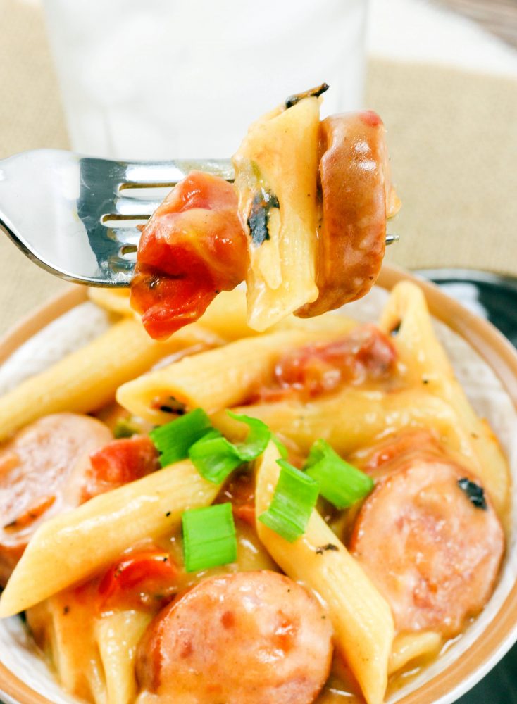 One Pot Cheesy Penne and Sausage Recipe