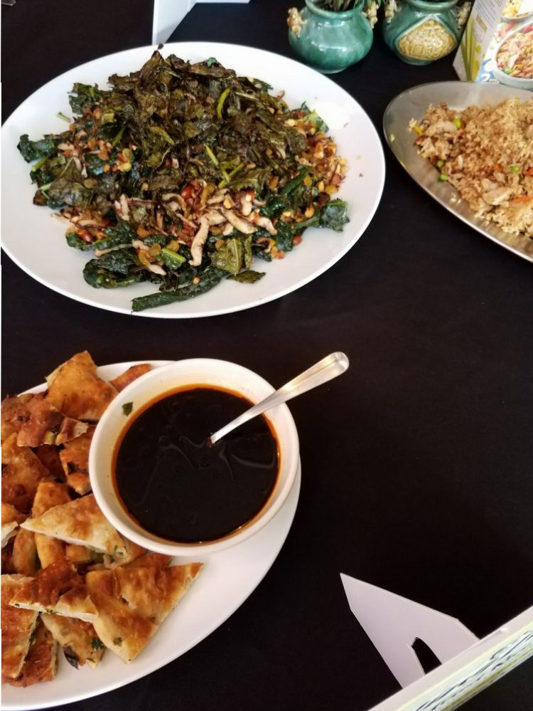 Crispy Kale Salad & Scallion Pancakes: Ling Ling Fried Rice Cooking Class #LingLingFriedRice #IC AD