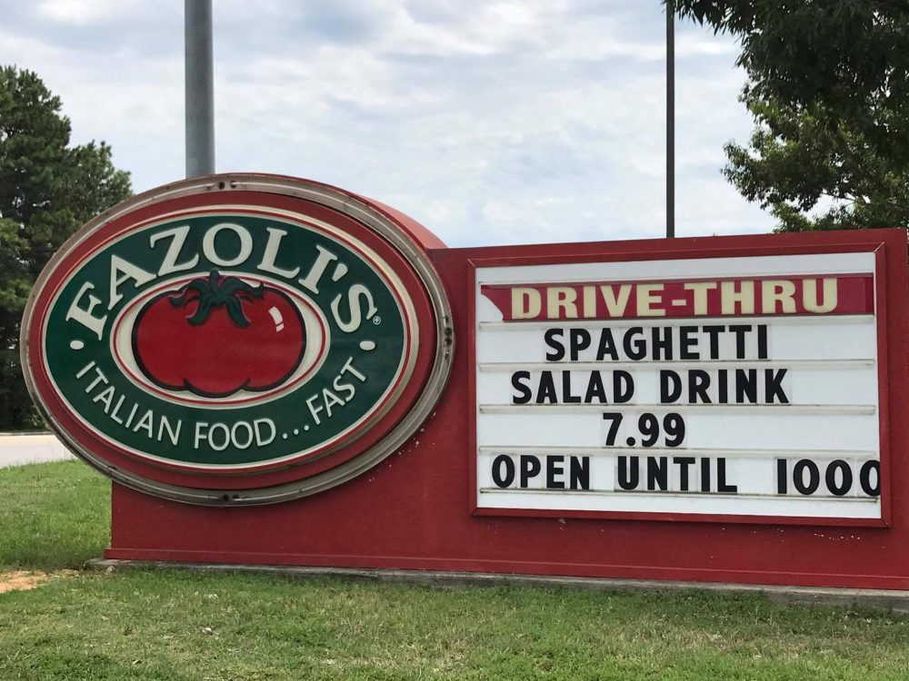 One Of Our Favorite Road Trip Spots~ Fazoli's® Italian Food...Fast They have a Drive-Thru 