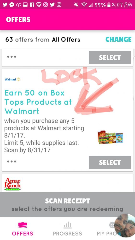 Examaple of a Box Top Offer from Walmart 