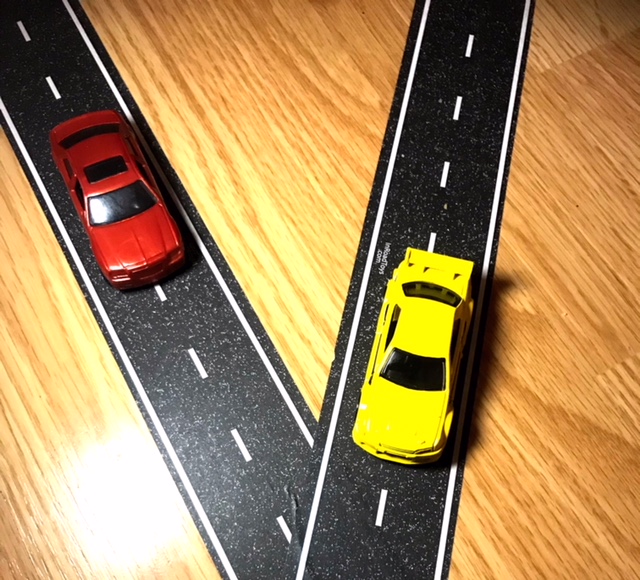 PlayTape Road Tape for Toy Cars - Sticks to Flat Surfaces, No