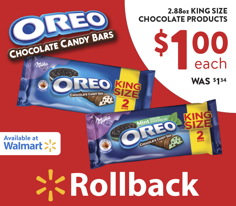 OREO Chocolate King Size Candy Bars Rollback at Walmart (Plus Sweepstakes)