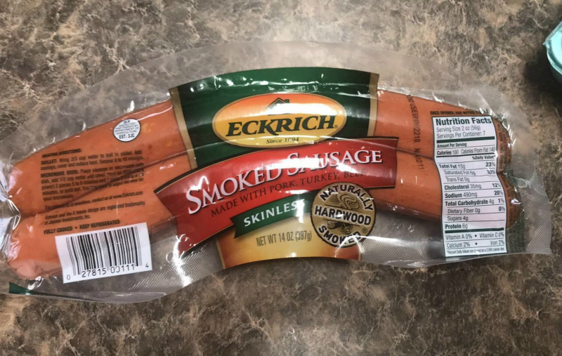 Eckrich Smoked Sausage package 