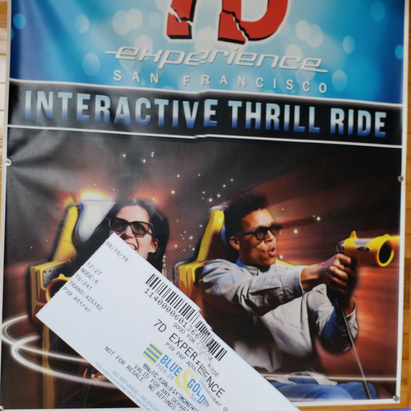 7D Adventure tickets inf ront of 7D Poster