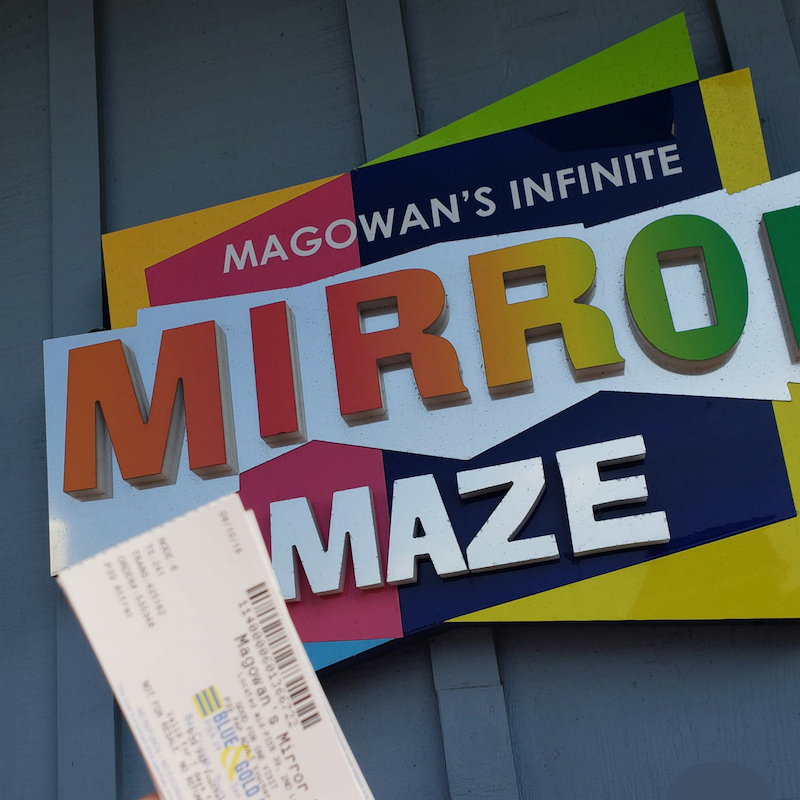 Mirror Maze Sign in Pier 39