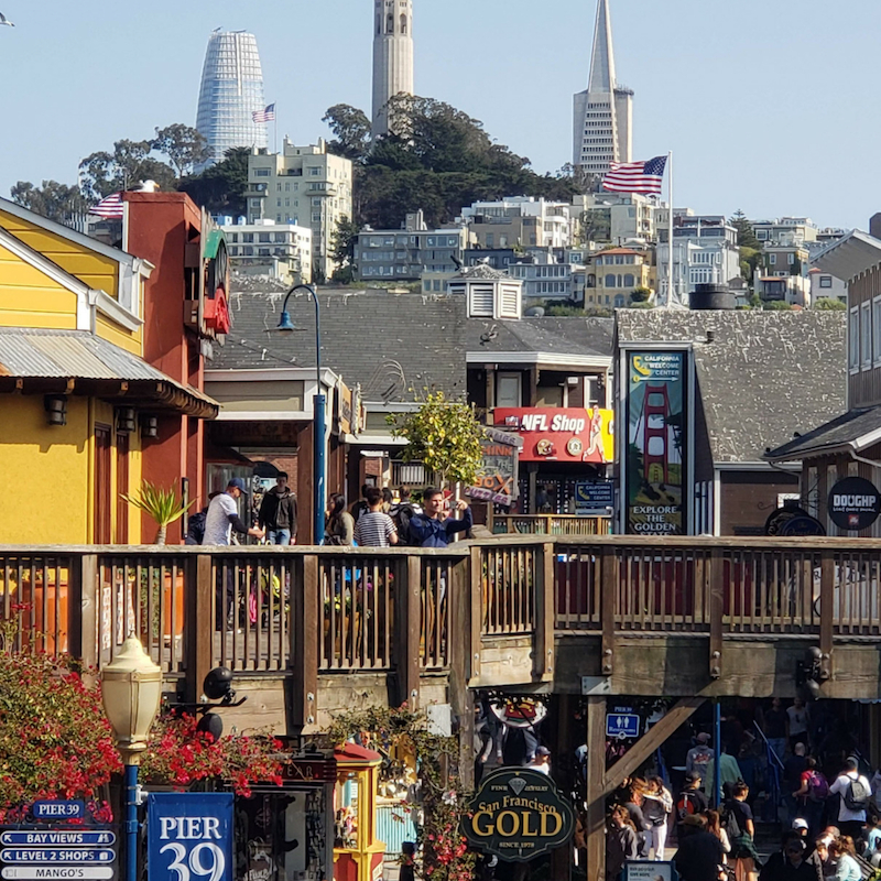 San Francisco hills with pier 39