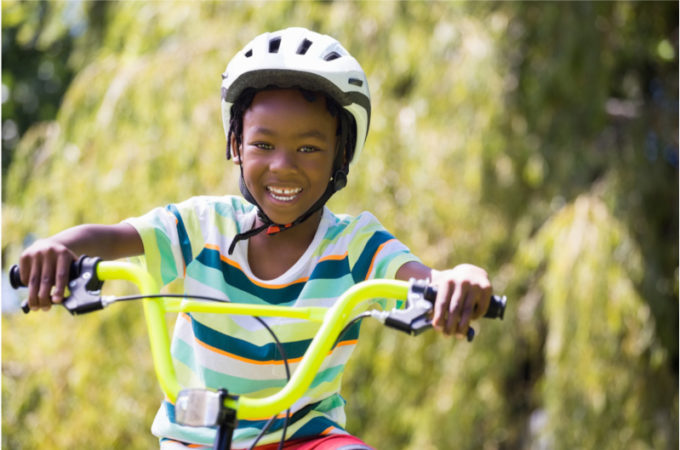 teaching kid to ride bike without training wheels