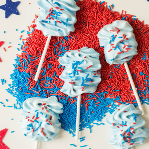 Patriotic Meringue Pops