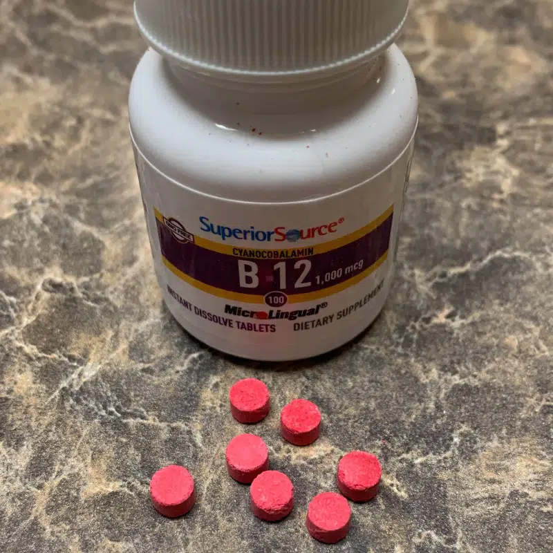 B12 vitamin on table