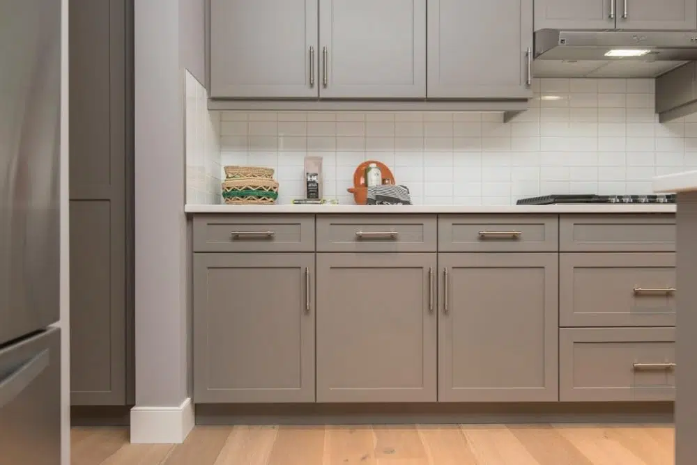 kitchen floor and cabinets 