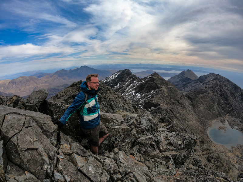 person standing on rocks