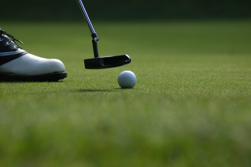 golf ball on the green