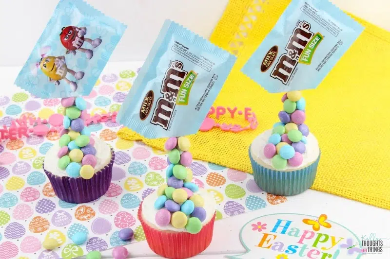 Gravity M&M Easter Cupcakes