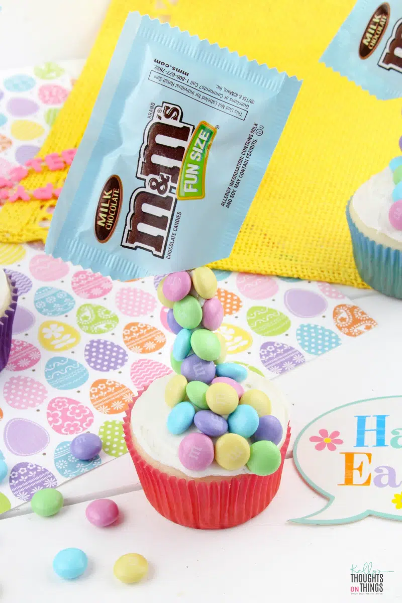 Gravity M&M Easter Cupcakes