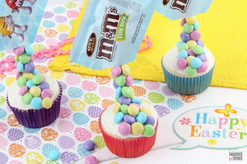 Gravity M&M Easter Cupcakes