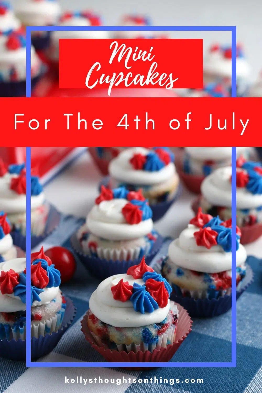 Mini Cupcakes For The 4th of July Mini Cupcakes for the 4th of July on a plate