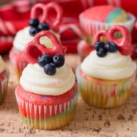 Tie Dye Patriotic Cupcakes