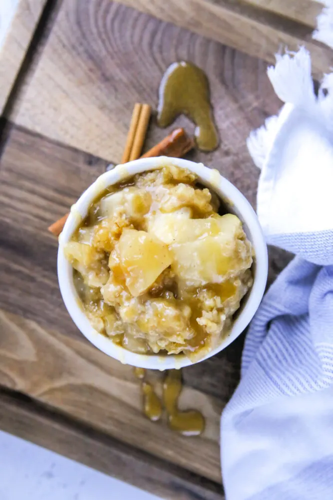 Instant Pot Apple Crisp with Salted Caramel Drizzle 