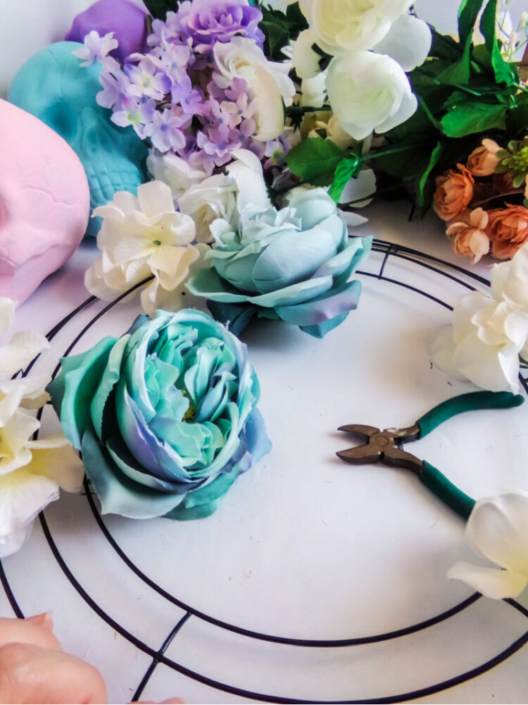 Pastel Skull Wreath- Dollar Store Craft