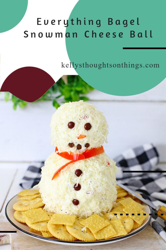 Everything Bagel Snowman Cheese Ball