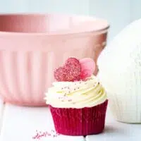 Cupcake and baking bowl