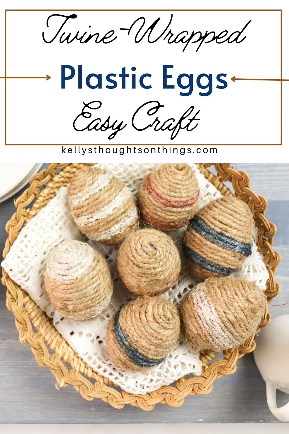 Twine-Wrapped Plastic Eggs Craft