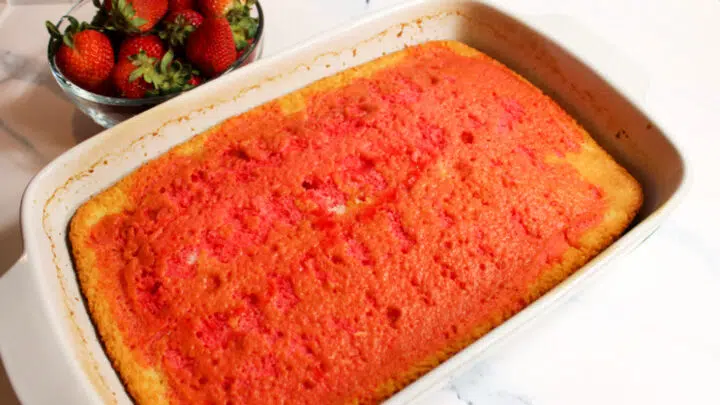 Strawberry Cheesecake Poke Cake