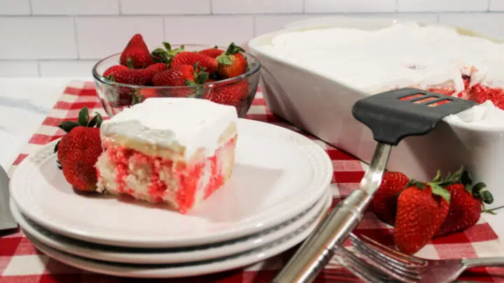 Strawberry Cheesecake Poke Cake
