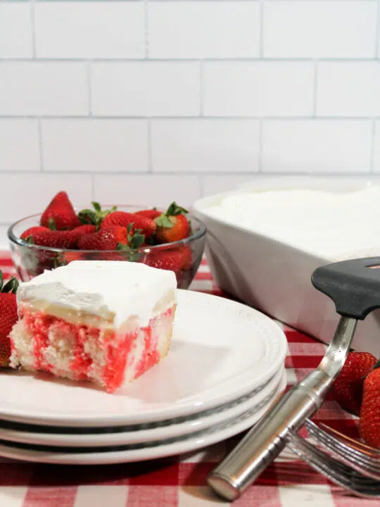 Strawberry Cheesecake Poke Cake