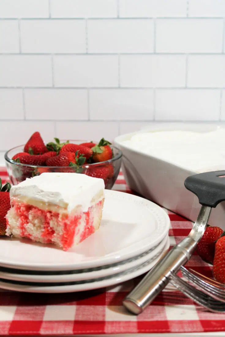 Strawberry Cheesecake Poke Cake