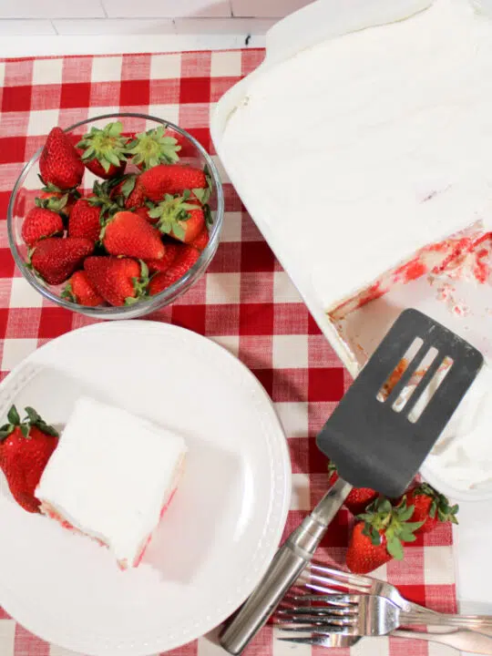 Strawberry Cheesecake Poke Cake