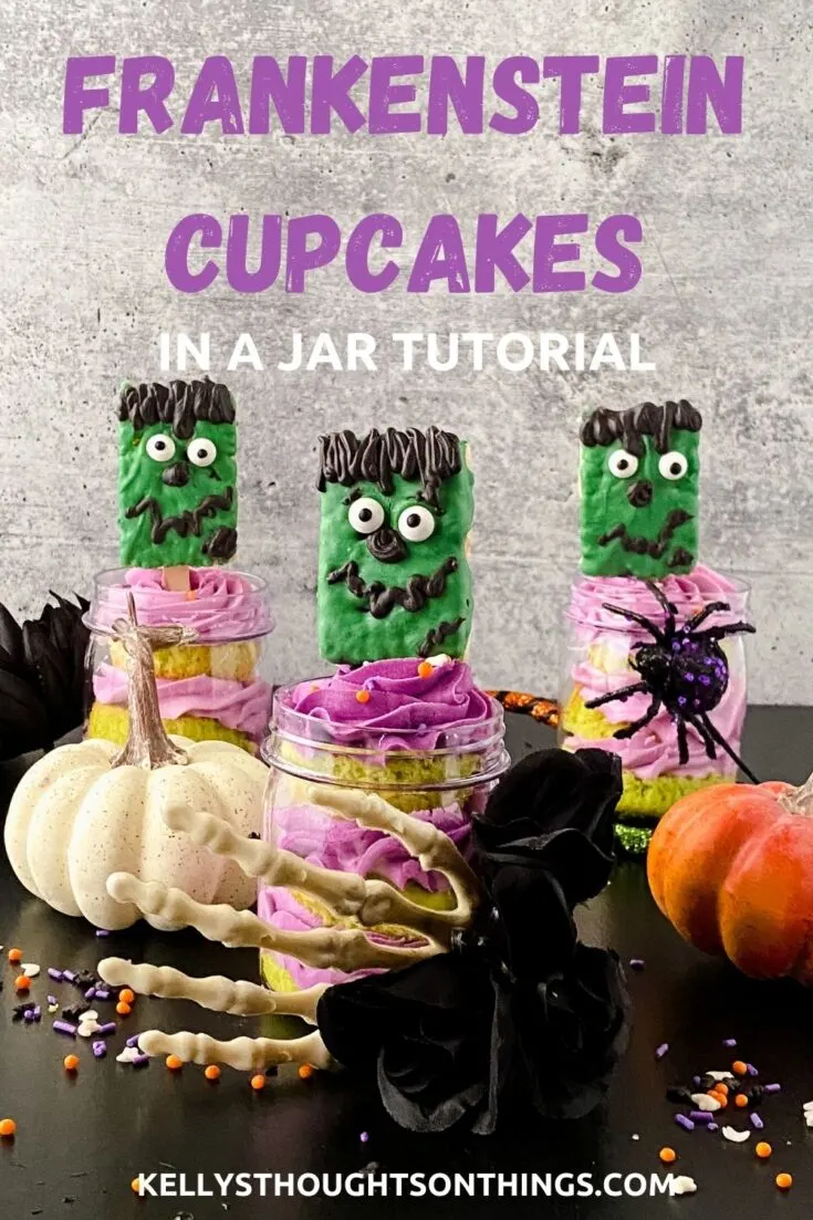 Frankenstein Cupcakes in a Jar Tutorial