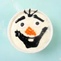 Olaf Coconut Dip on blue table