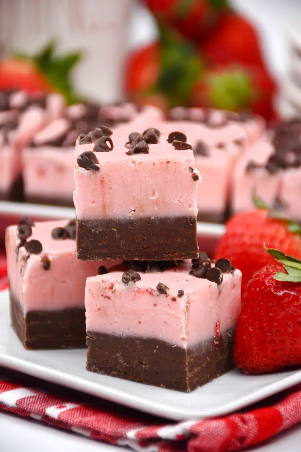 No-Bake Chocolate Covered Strawberry Fudge