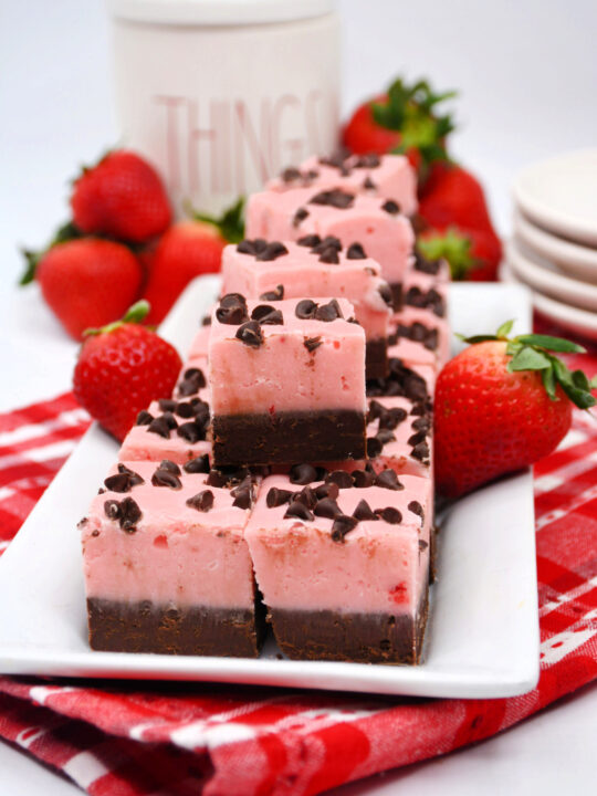 No-Bake Chocolate Covered Strawberry Fudge