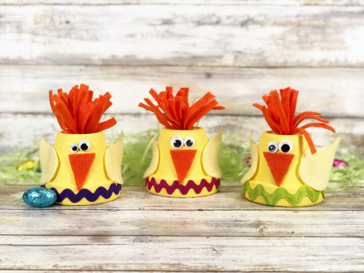 Dollar Store Flowerpot Chick Trio Craft