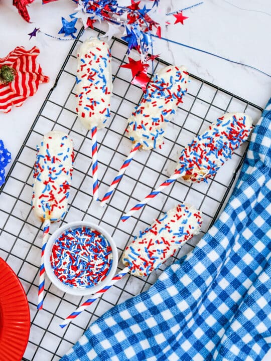 Patriotic Chocolate Covered Twinkies