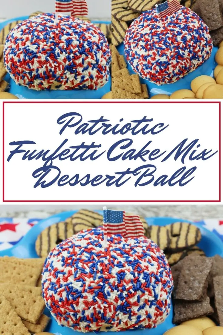 Patriotic Funfetti Cake Mix Dessert Ball