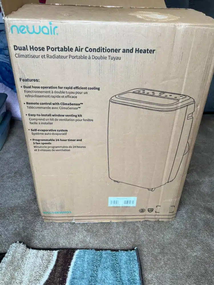 Bring The NewAir Dual Hose Portable Air Conditioner and Heater 14,000 BTU (NAC14KWHD3) Into Your Home Today!