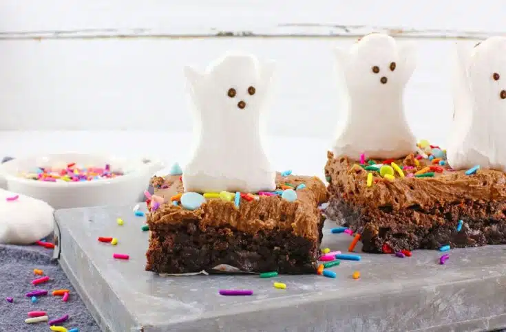 Easy Air Fryer Ghost Peeps Brownies