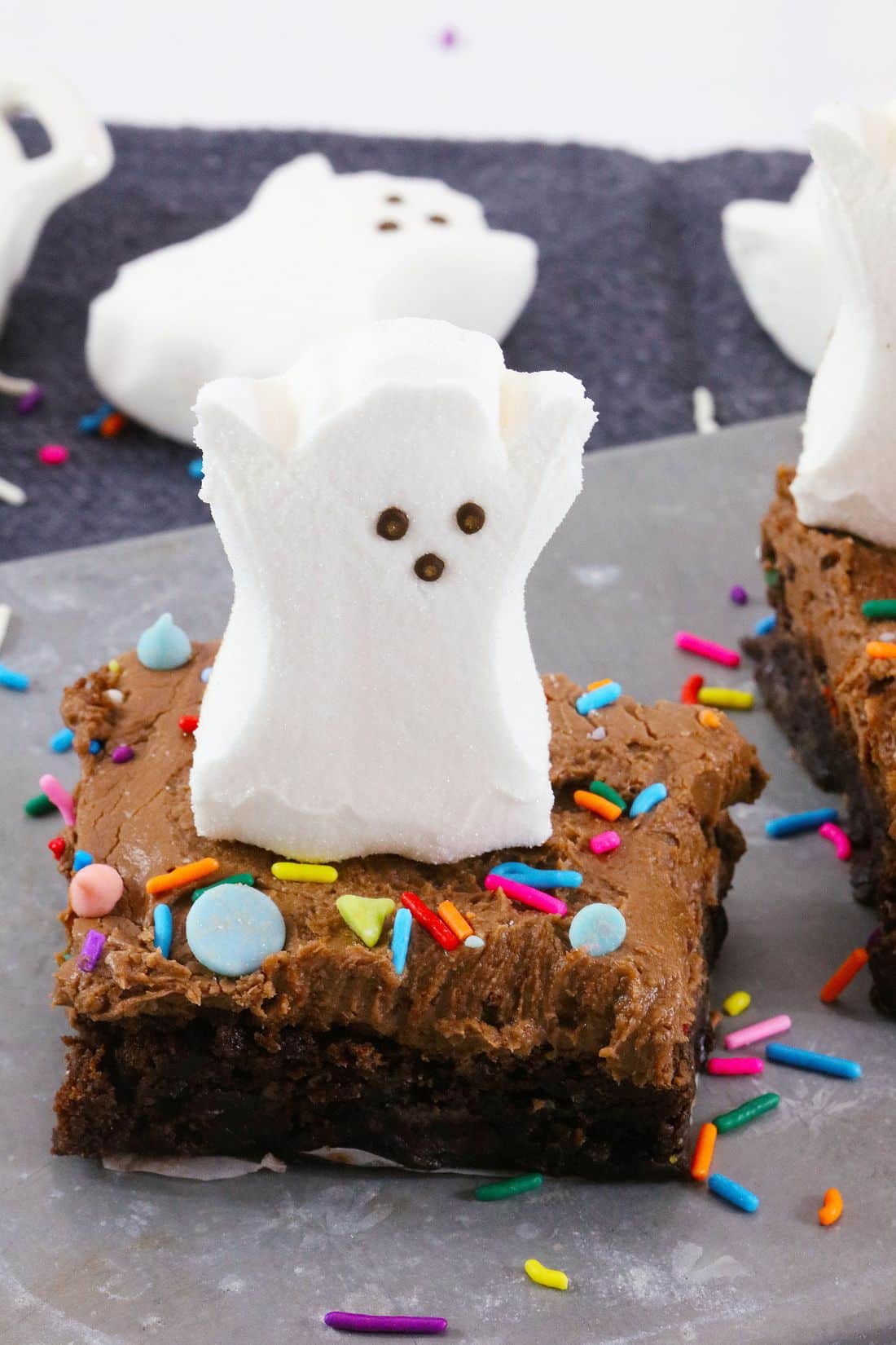 Easy Air Fryer Ghost Peeps Brownies - Kellys Thoughts On Things