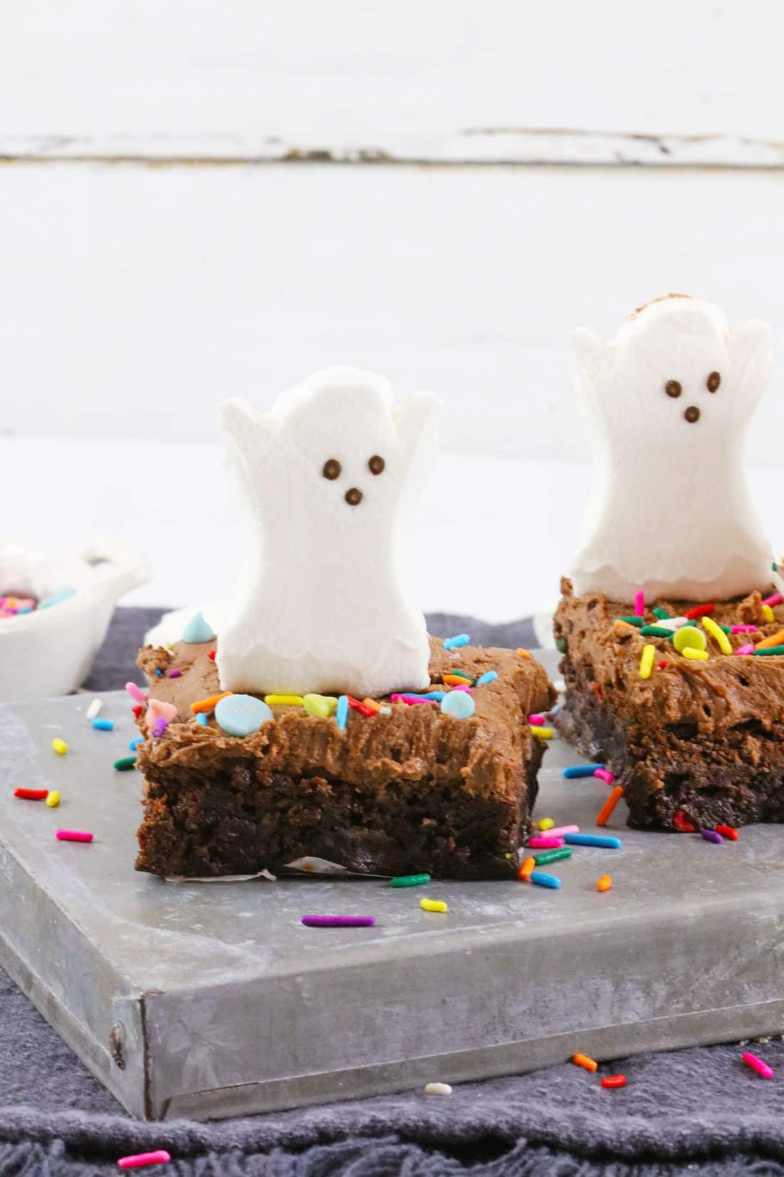 Easy Air Fryer Ghost Peeps Brownies - Kellys Thoughts On Things