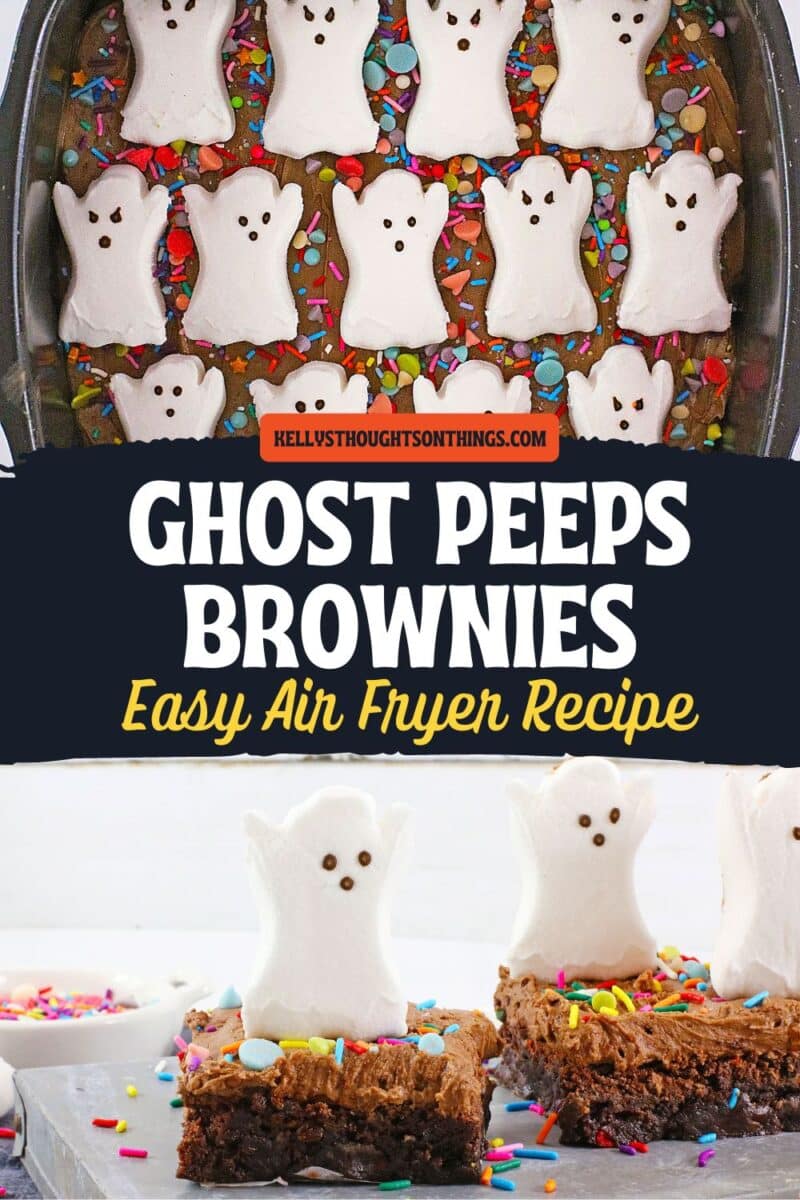Easy Air Fryer Ghost Peeps Brownies - Kellys Thoughts On Things
