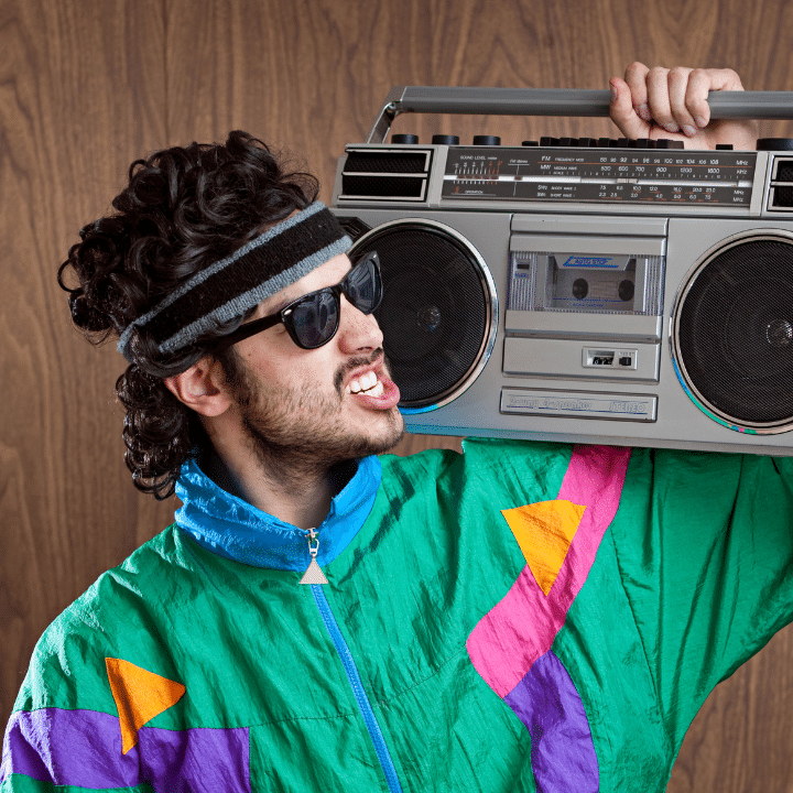 Person with boombox on his shoulder