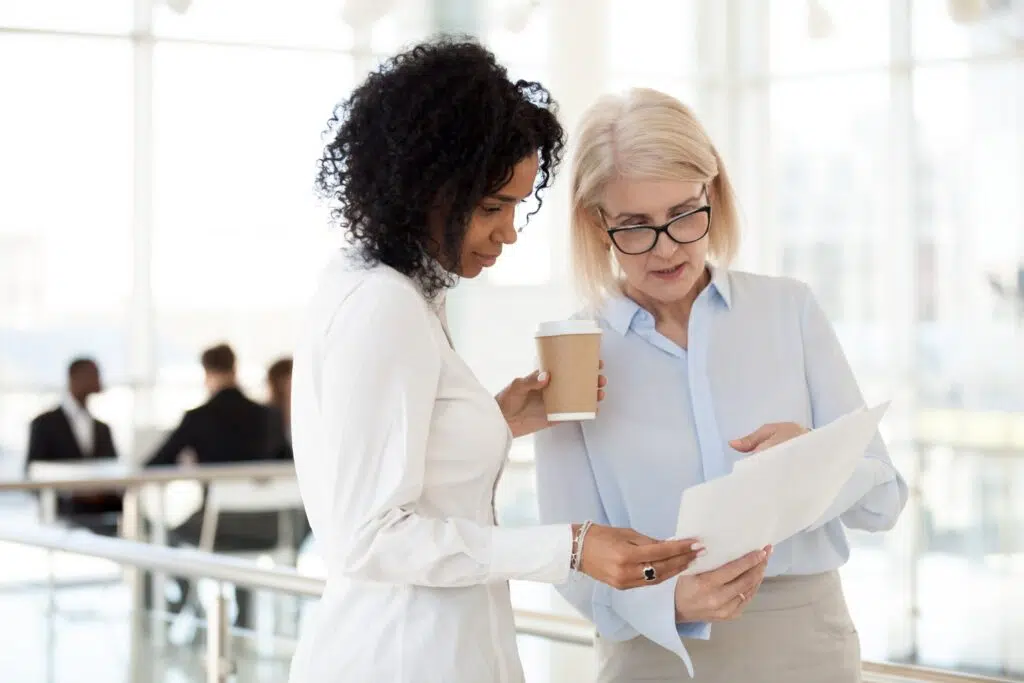 older employee with manager