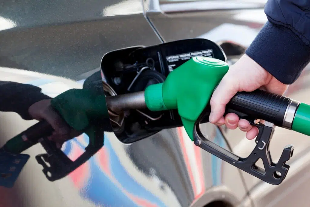 filling up car