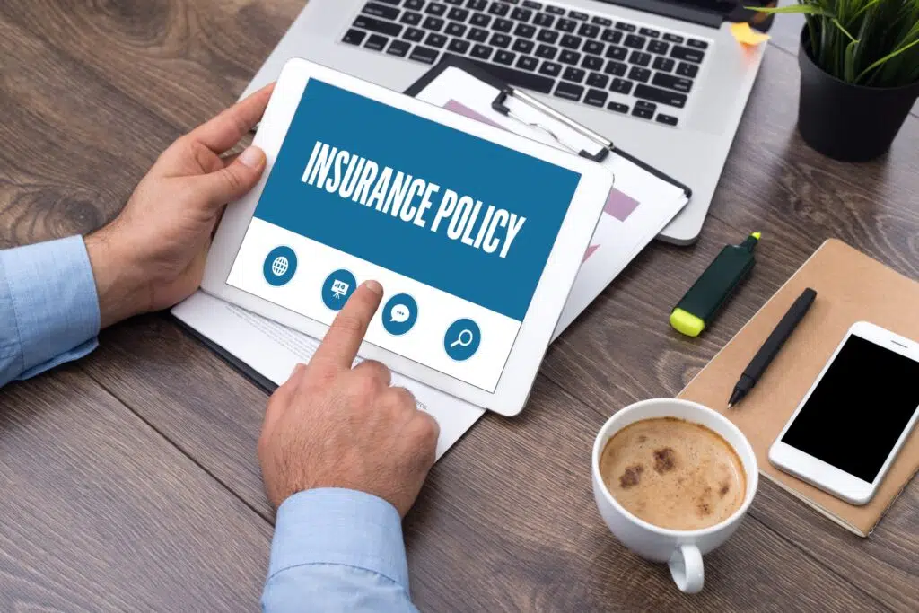 insurance policy on tablet