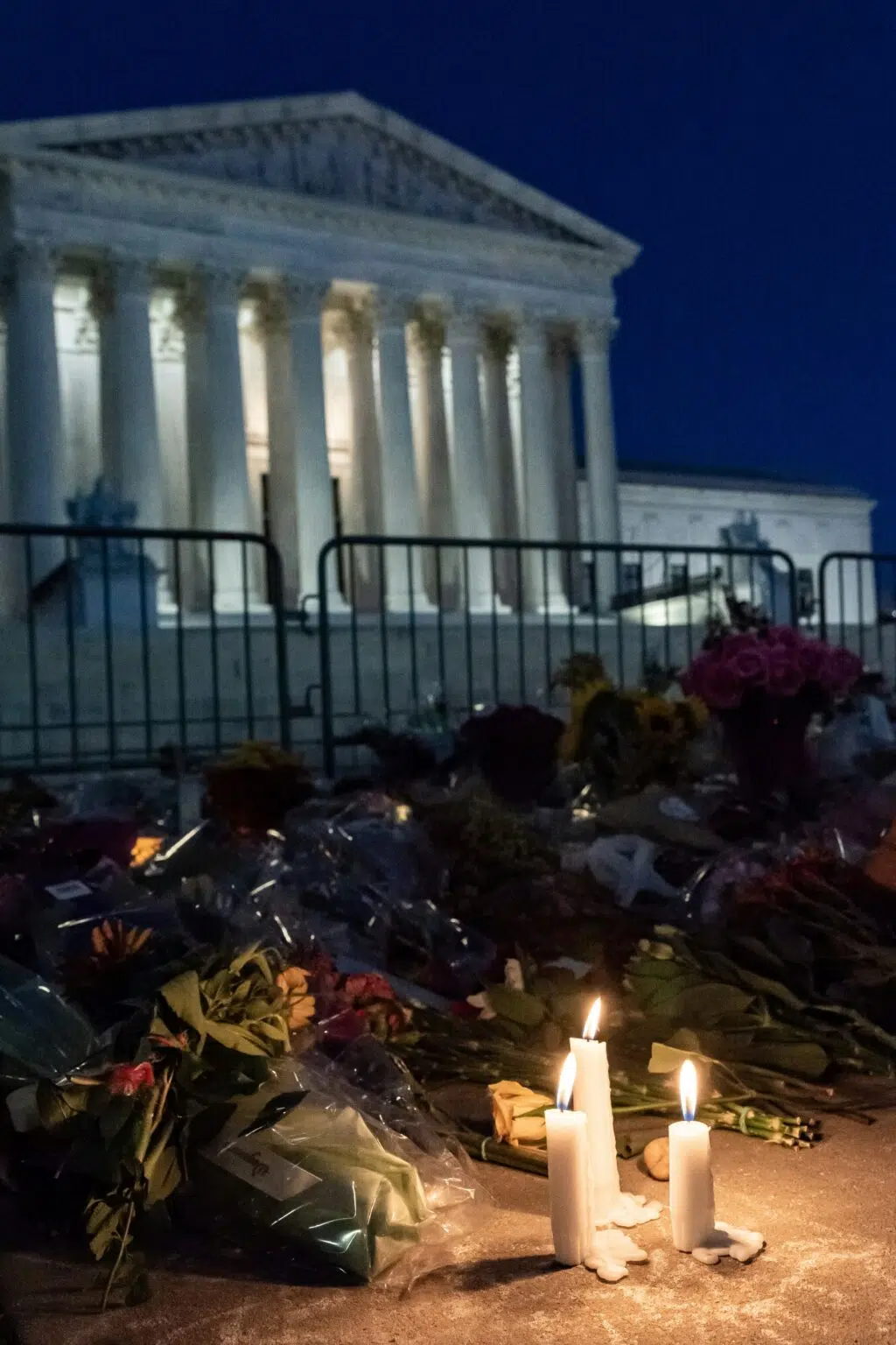 RBG flowers outside Supreme Court